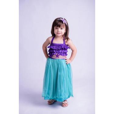 Imagem de Fantasia Sereia Infantil Menina Muvilê, Estampado, 6