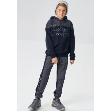 Imagem de Conjunto Moletom com Capuz Cinza Menino Johnny Fox, Preto, 6