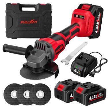 Imagem de Esmerilhadeira Angular Sem Fio FULLYEA 4,5" Brushless 12000 RPM 2x4Ah