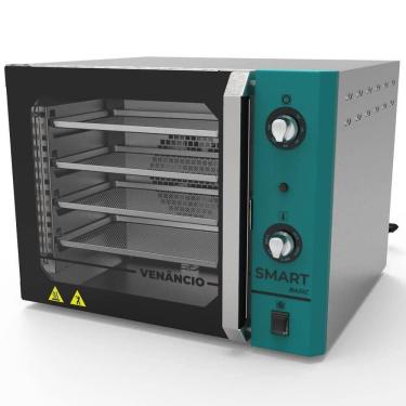 Imagem de Forno Industrial Convector Venâncio Elétrico Smart Basic Azul Turq 4 Esteiras Corpo Inox 220V Fcsb4e