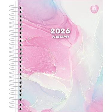 Imagem de Agenda Anual Kbom Espiral 2026 de 160 Fls, Rosa