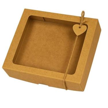 Imagem de Caixa De Presente Kraft cosmeticos com visor 20x20x6 60 Um - Salvo Emb