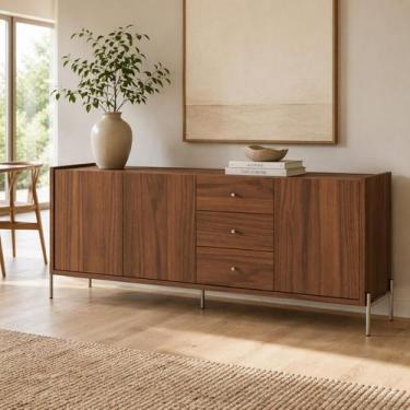 Imagem de Buffet 3 Portas 3 Gavetas Jasper 185cm Canella com Champanhe - Móveis 