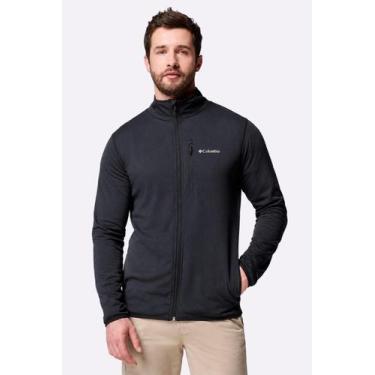 Imagem de Jaqueta Fleece Columbia Masculina Essential Hike Grid Full Zip Preta, 