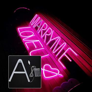 Imagem de Luz de LED do alfabeto em inglês, em formato de letra, durável, letra A, luz neon, para casamentos, despedidas de solteiro, festas de aniversário (cor)