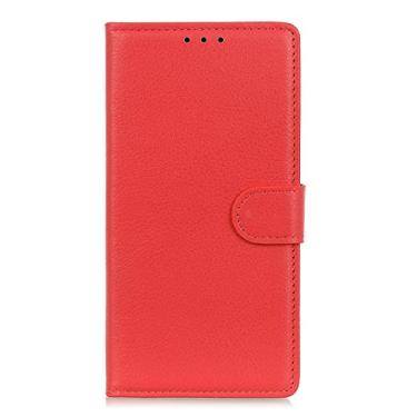 Imagem de LAHappy Capa de couro para iPhone 13 Pro Max/13 Pro/13/13 Mini, capa flip de couro premium com suporte para cartão e função de suporte, capa de notebook com fecho magnético, vermelha, 13 Pro Max de 6,7 polegadas