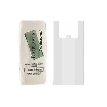 Imagem de Sacola Plástica Grande Branca 60x75cm - Rioplastic C/500