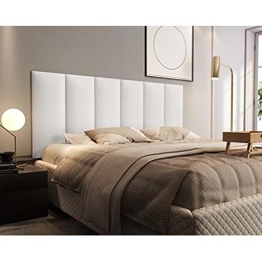 Imagem de Cabeceira Box Estofada Casal 1,40x56 Modelo Julia Cor Branco