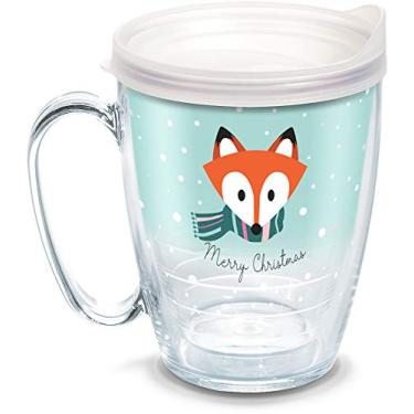 Imagem de Tervis Copo isolado de raposa de Natal feito nos EUA com parede dupla mantém as bebidas frias e quentes, caneca de 473 ml, clássica