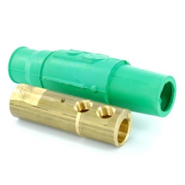 Imagem de Leviton 17D23-G Série 17, ponta afunilada, fêmea, plugue, destacável, 250-350MCM Awg, grau industrial, conector tipo cam, verde