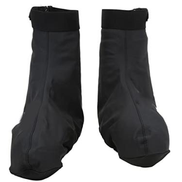 Imagem de Calçados de bicicleta à prova de vento, zíper impermeável resistente ao desgaste e ganchos de proteção de calçados de bicicleta quentes para ciclismo(Código XL (adequado para sapatos 41-43))