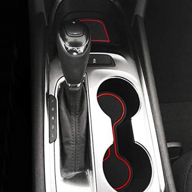 Imagem de Tapetes antipoeira Auovo para Chevy Malibu 2017 2018 2019 2020 Forro de porta de ajuste personalizado para porta-copos Tapetes Console Tapetes Acessórios (17 peças/conjunto)Auovo vermelho TP02-MLBMAT