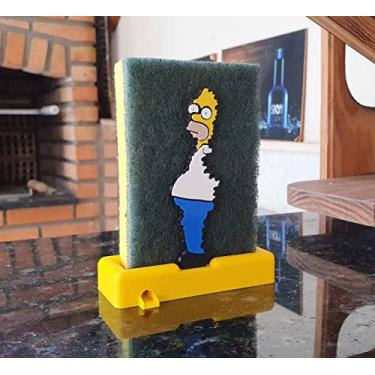 Imagem de Suporte Para esponja e Bucha De Cozinha Tema Homer Simpson