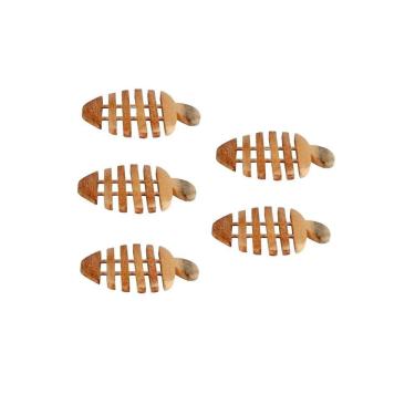 Imagem de Kit 5 Descanso De Panela De Pau Madeira Modelo Pêra 21x16 Cm