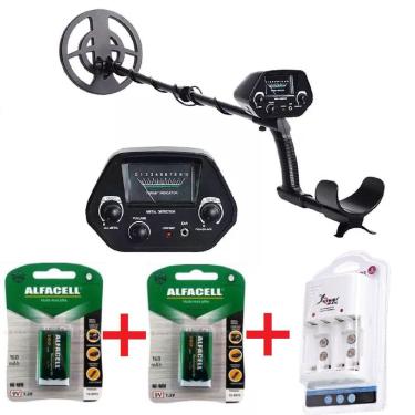 Imagem de Kit detector de metais ouro portátil com baterias e carregador