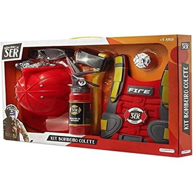 Imagem de Kit Brincando de Ser Bombeiro com Colete e Acess�rios Multikids - BR963