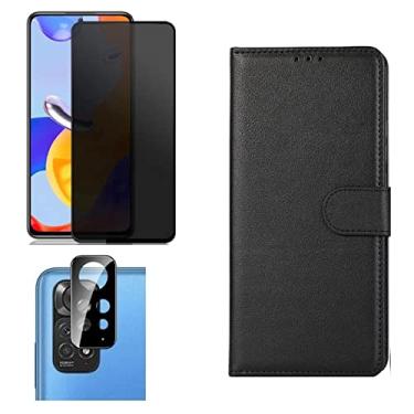 Imagem de Kit Capa Carteira + Pel Anti Spy + Pel Câmera Xiaomi Redmi Note 11 Pro (Note 11 Pro)