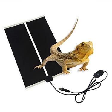 Imagem de Terrário répteis almofada de aquecimento impermeável tapetes elétricos para animais de estimação temperatura ajustável para cobra tartaruga caranguejo lagarto lagartixa peixe anfíbio aquecedor de tanque, preto, 4W