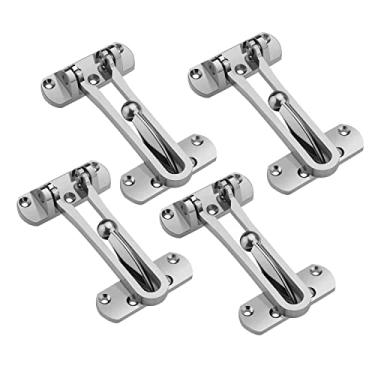 Imagem de SHIJUNHE Para fechaduras de porta de segurança de hotel e casa, trava de reforço doméstico para portas de balanço, liga de alumínio sólida (4 pacotes)