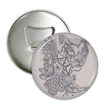 Imagem de Emblema multifuncional com estampa de leopardo e desenho animado para geladeira