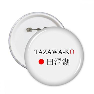 Imagem de Tazawako Nome da cidade japonesa Bandeira do sol vermelho Pinos redondos Emblema Botão Decoração Acessório 5 peças
