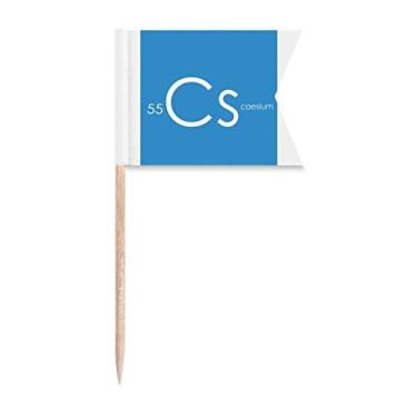 Imagem de Tabela de menstruação elementos químicos, metal alcalino Cesium Cs, bandeiras de palito, marcação de rotulagem para bolo de festa, placa de queijo