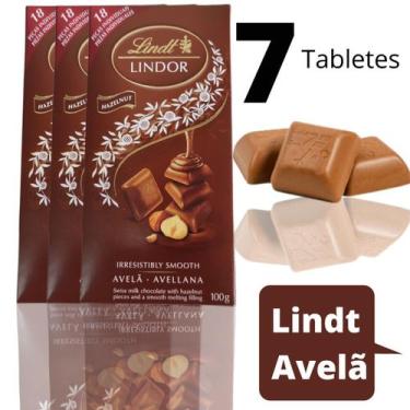 Imagem de 7 Cremosos Chocolates Lindt Singles Avelã 100G