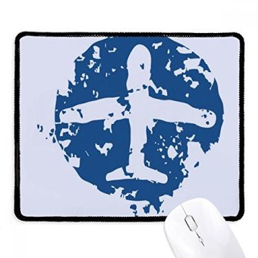 Imagem de Blue Plane Design Ilustration Pattern Mousepad Borda Costurada Tapete Borracha Gaming Pad