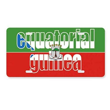 Imagem de DIYthinker Placa de licença com nome da bandeira da Guiné Equatorial Etiqueta de aço inoxidável para automóveis