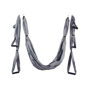 Imagem de Bestgift – Ferramenta de inversão de rede aérea para ioga e balanço para academia, casa, fitness, cinza, 250 x 150 cm