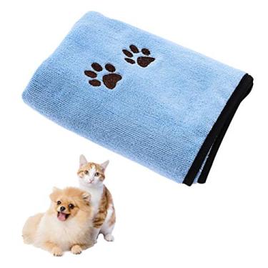 Imagem de Toalha de banho para cães POPETPOP superabsorvente - Toalha de banho de secagem rápida para cães pequenos, médios, grandes cães e gatos-rosa (45 cm)