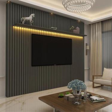 Imagem de Painel Ripado TV até 85 Polegadas com LED 230cm Nobre Gelius Móveis