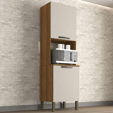 Imagem de Paneleiro Torre Quente 2 Portas Bella Sallêto Móveis Cinamomo/Off White