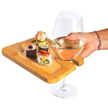 Imagem de Tábua Para Aperitivos 20x14cm com Suporte Para Copo TopGet