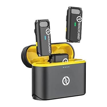 Imagem de Sistema de Microfone Sem Fio Hollyland Lark M1 Lapela 2 Pessoa Cancelamento de Ruído HearClear Plug and Play Transmissão até 200M Ideal para Gravações e Entrevistas - No Brasil