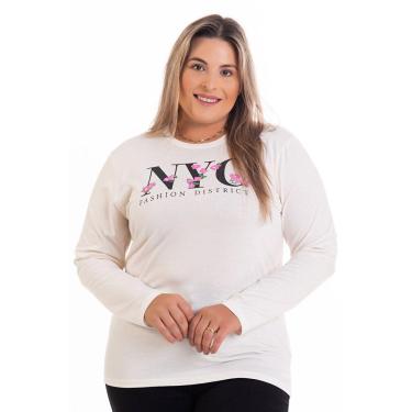 Imagem de Blusa Feminina Manga Longa em Malha Visco Estampada "NYC"