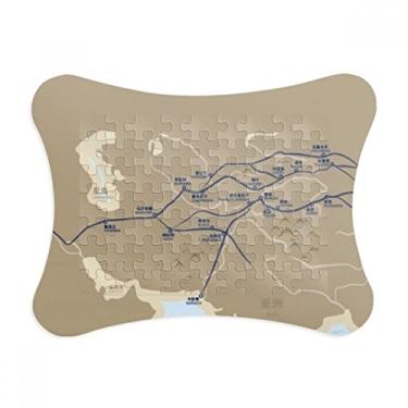 Imagem de Old Age Journey to The Silk Road Mapa de estrada, moldura de quebra-cabeça, decoração de quadros, ornamento de jogo