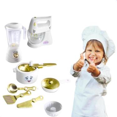 Imagem de Cozinha Infantil Liquidificador Batedeira Panela Acessórios - Zuca Toy