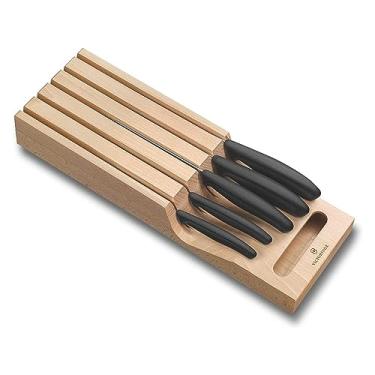 Imagem de Victorinox Conjunto de facas Swiss Classic de 5 peças com suporte de faca na gaveta