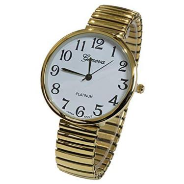 Imagem de Blekon Coleções Nova Banda de Estiramento Facial Super Grande Movimento Japonês MOVIMENTO PC21J Relógio de Moda (Ouro)