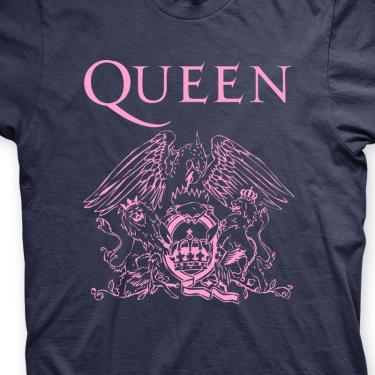 Imagem de Camiseta Queen Marinho e Rosa em Silk 100% Algodão