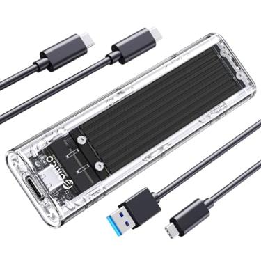Imagem de ORICO Gabinete SSD M.2 NVMe, USB 3.2 Gen 2 (10 Gbps), compartimento adaptador de unidade de estado sólido externo transparente para 2280 2260 2242 2230 PCI-E M2 M-Key SSD, conversor USB tipo C - TCM2