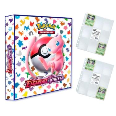 Imagem de Álbum Pasta Fichário Pokemon com 20 Folhas YES 9 Bolsos Escarlete e Violeta 151 Capa Dura Reforçado para Cards