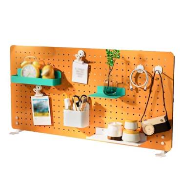 Imagem de Painel Porta-Ferramentas Kit de pegboard de metal, vertical ou montado na parede, 2 tipos de pegboard organizador de instalação, pegboard de mesa para sala de jogos de estudo (Color : Orange, Size :