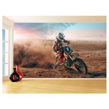 Imagem de Papel De Parede 3D Moto Cross Trilha Terra Mx 3,5M Bkm20