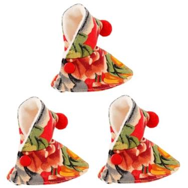 Imagem de Mipcase Roupas De Pássaros 3 Pecas roupa de papagaio roupas roupa de festa papagaio elegante traje de papagaio à prova de vento capa casaco vestuário pele de tigre veludo vermelho