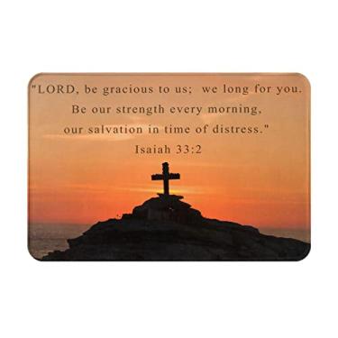 Imagem de Tapete de oração Vivacite Presentes Cristãos para Mulheres Homens Fé Religiosa Presentes Espirituais para Mulheres Tapete de Oração com Verso da Bíblia Tapete de Área Decoração Cristã para Oração e