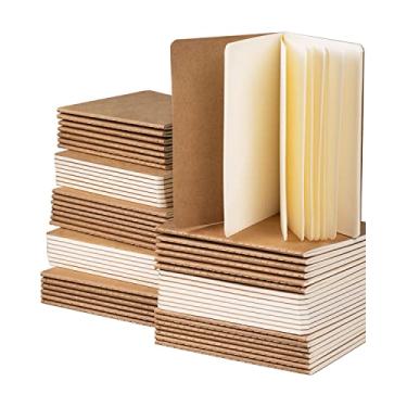 Imagem de Caderno pequeno volume 60 pacotes de bolso diário em branco A6 (10,8 x 14 cm) blocos de notas kraft para crianças, sala de aula, escola, 60 páginas/30 folhas cada, faça você mesmo o que você gosta no caderno