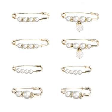 Imagem de Broche de pérola, cachecol de pérola, broche, suéter, xale, cintura, extensor, alfinetes, prendedor duplo, falso, pérola, strass, colarinho, broches, saia para vestido, cintura e cachecol, perfeito