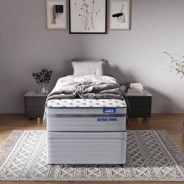 Imagem de Conjunto Base Box Solteiro e Colchão Solteiro Ultra Firme Luna Cabecasa Madeiramadeira Cinza